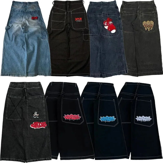 Y2K Baggy Jeans Men Harajuku 2000S Vintage Embroidered High Quality Jeans New Hip Hop Streetwear Men Women Casual Wide Leg Jeans