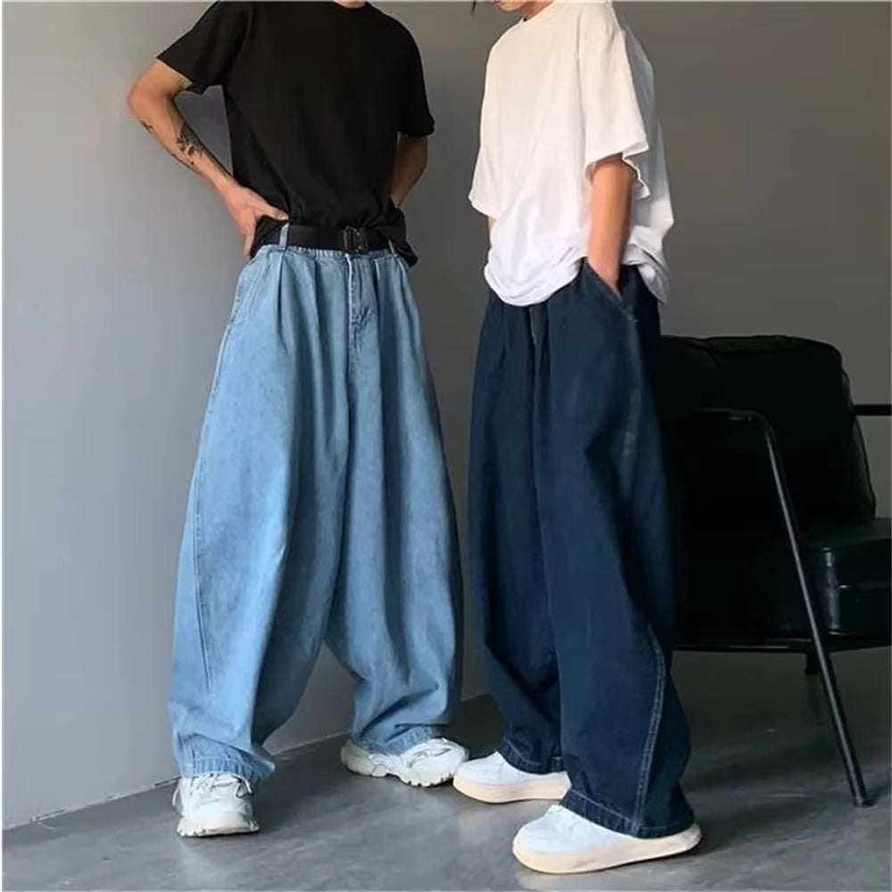 Straight Jeans Men Blue Loose Denim Trousers Neutral Y2K Jean Streetwear Casual Wide Jeans Mans Women Pants Men Baggy Men Jeans