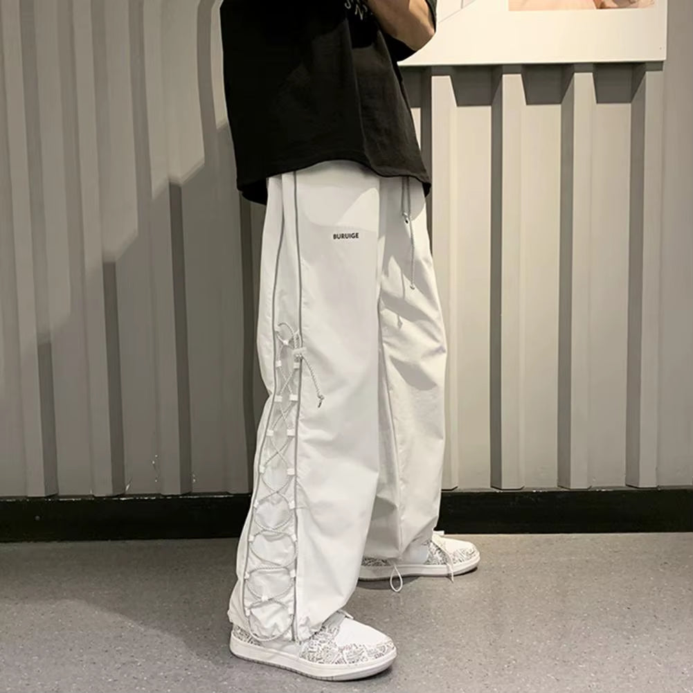 Men Sweatpants Thin Hip Hop Cargo Pants Streetwear Punk Baggy Wide Leg Trousers Joggers Pants Men Harem Pant Boys