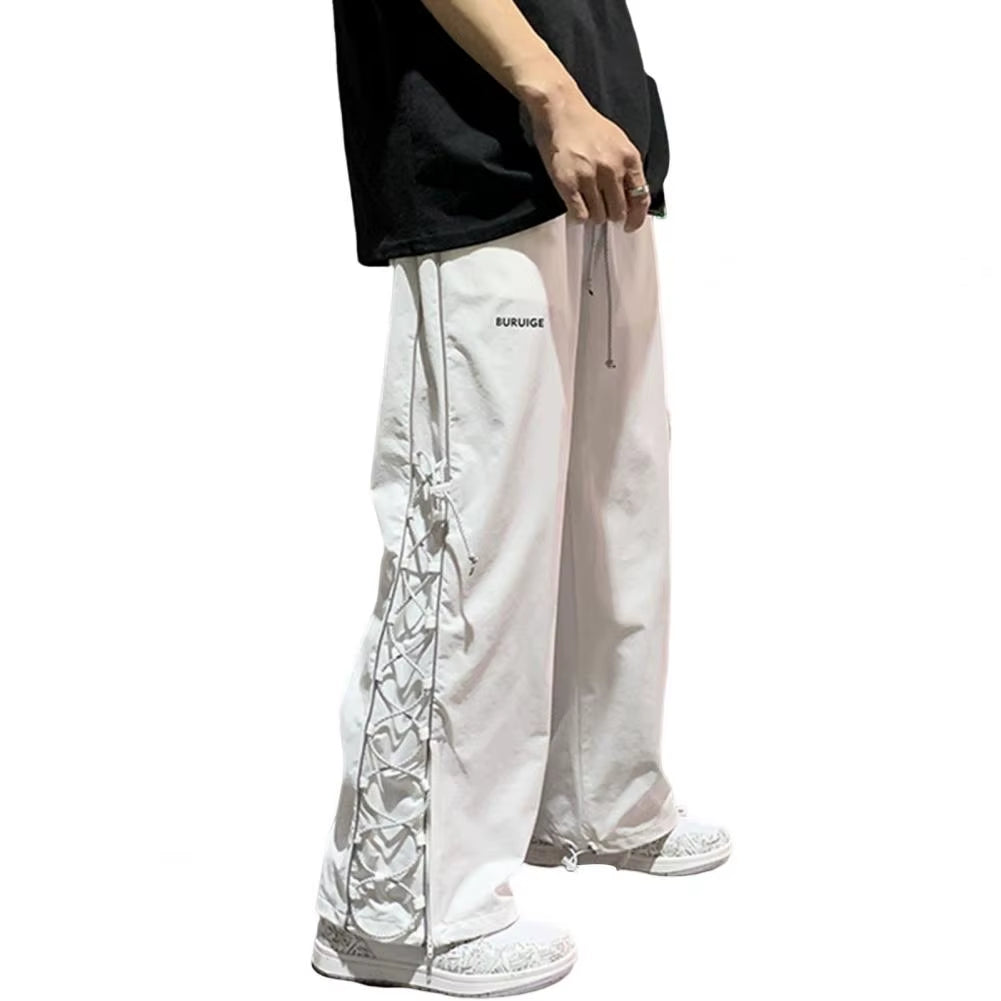 Men Sweatpants Thin Hip Hop Cargo Pants Streetwear Punk Baggy Wide Leg Trousers Joggers Pants Men Harem Pant Boys
